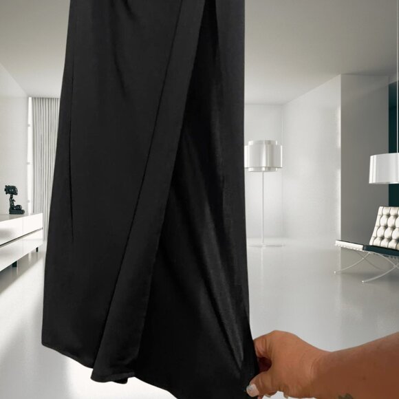 Derek Heart Black Maxi Dress Small Sleeveless Side Slits Cutout Stretch - Picture 5 of 9